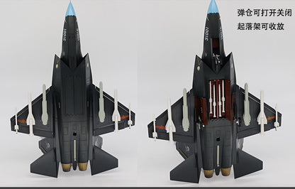 1:36 43CM China J-31 Stealth Fighter Jet Plane Diecast Military Aircraft Model