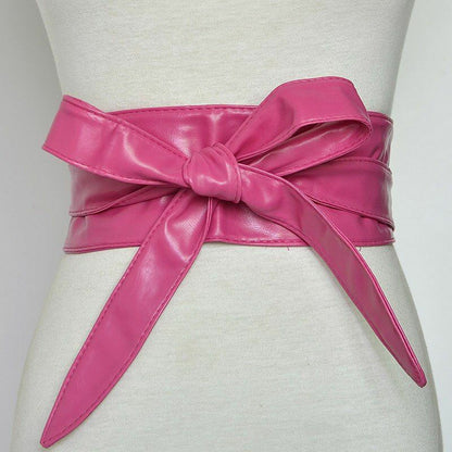 Women Corset Belt Ladies Wide Leather Waistbands Fashion Dress High Waist Wrap