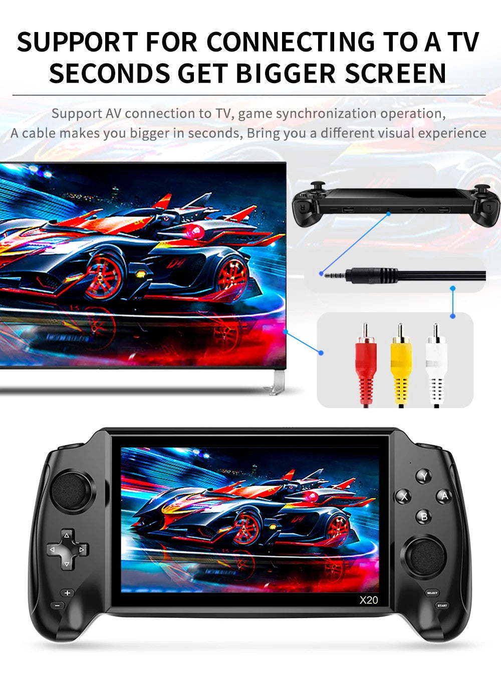 X20 Handheld Game Player 7' Screen Retro Gaming Consoles For Portable Video Game
