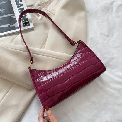 Fashion Bag Retro Casual Women Shoulder Bags Leather Solid Color Chain Handbag