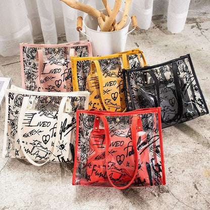 Transparent Composite Bag Leisure Letter One Shoulder Phone Large Capacity Bag