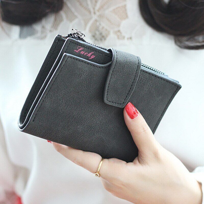 Women Card Clamps Coin Lady Wallet Handbag Purse Cash Clip Billfold Female Purse