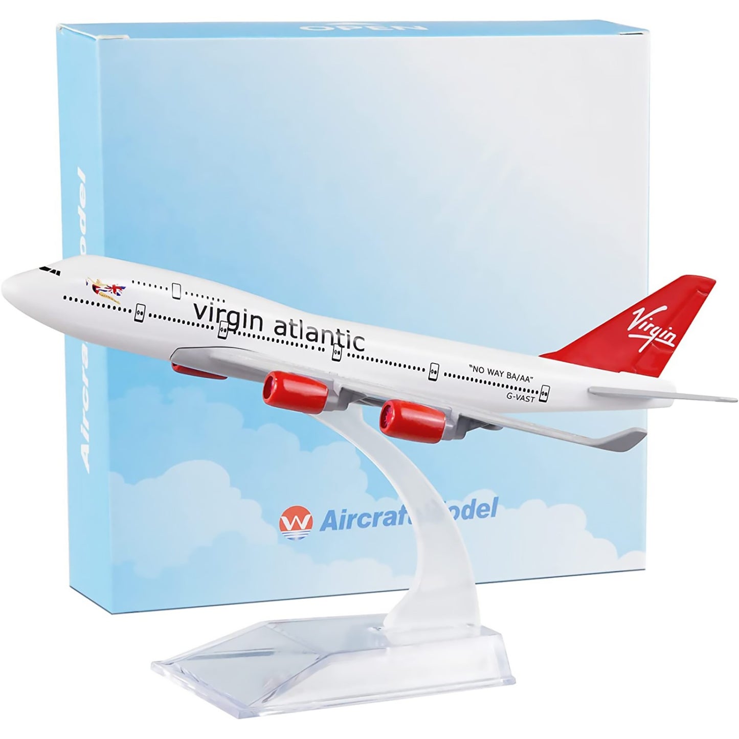 1/400 16cm Virgin Atlantic B747 Airplane Model Alloy Aircraft Bar Decor Gift