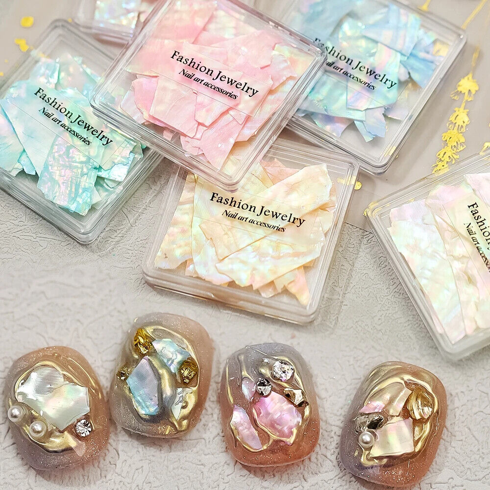 Nail Art Decorations 1 Box Abalone Shell Flakes Glitter DIY Manicure Accessories