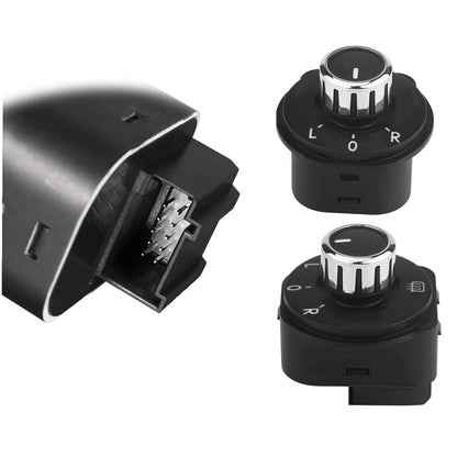 Black Wing Mirror Adjuster Control Switch Accessories For VW Polo 6R 2011-2016