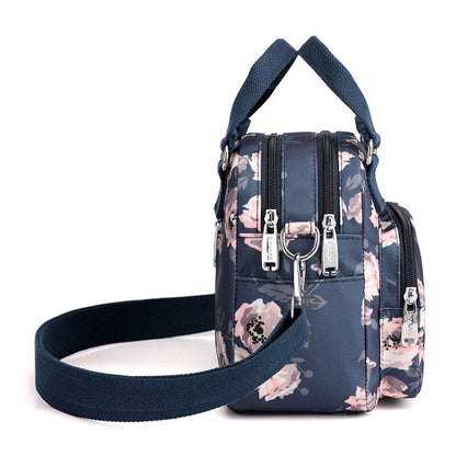 Floral Pattern Women Small Shoulder Bag Waterproof Nylon Handbag Messenger Bags