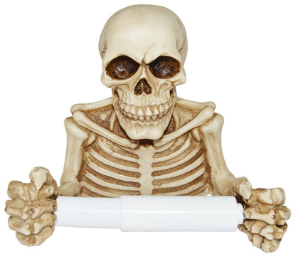Skeleton Toilet Paper Holder with Keyhole Slot for Wall Mounting, Spooky Skull