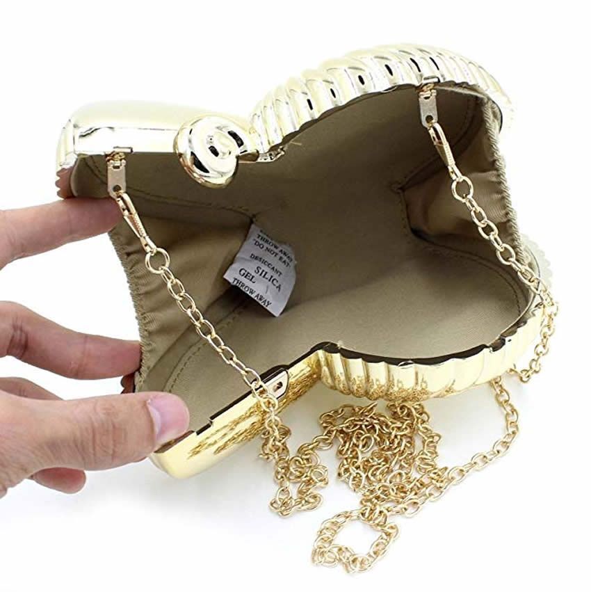 Crossbody Bag Gold Sliver Party Wedding Clutch Sling Shell Small Purse 18.5*15CM