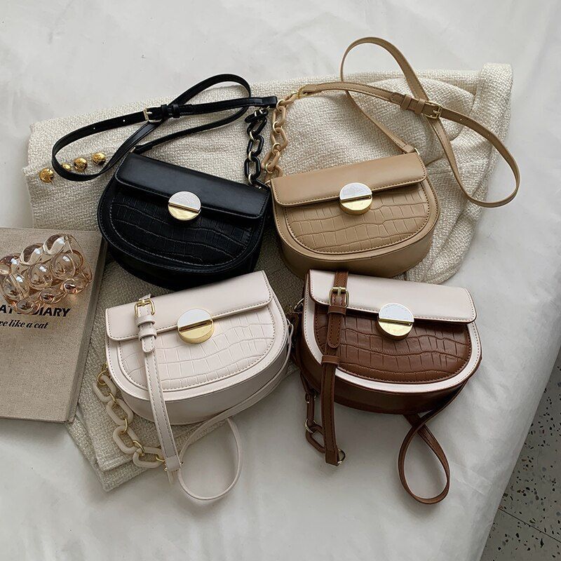 Synthetic Leather Crossbody Bag Shoulder Purse Small Leather Pouch 21.5*7*15 CM