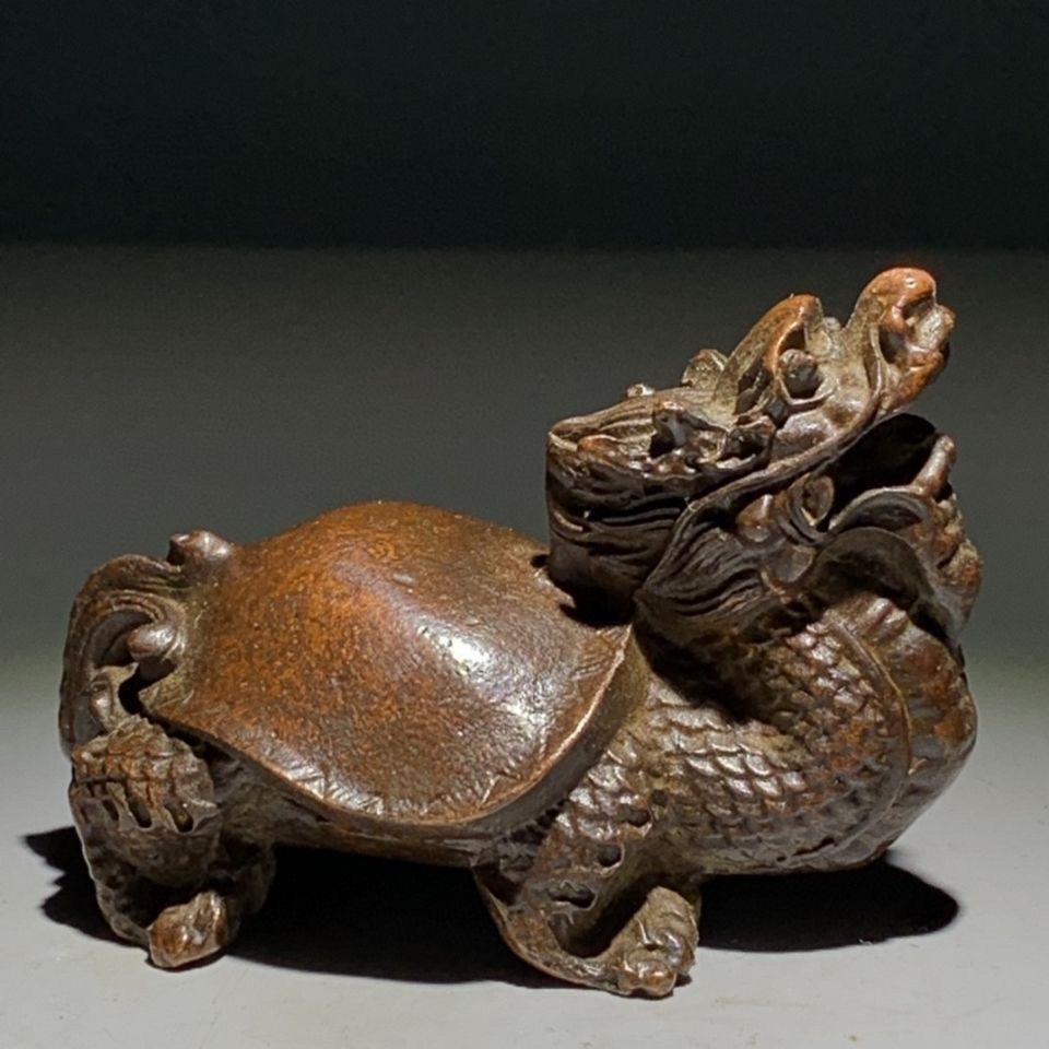Red Copper Solid Dragon Turtle Ornament Tea Pet Ornament Collect