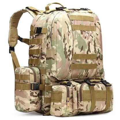55L Tactical Backpack Sport Bag Outdoor Hiking Climbing Army Rucksack