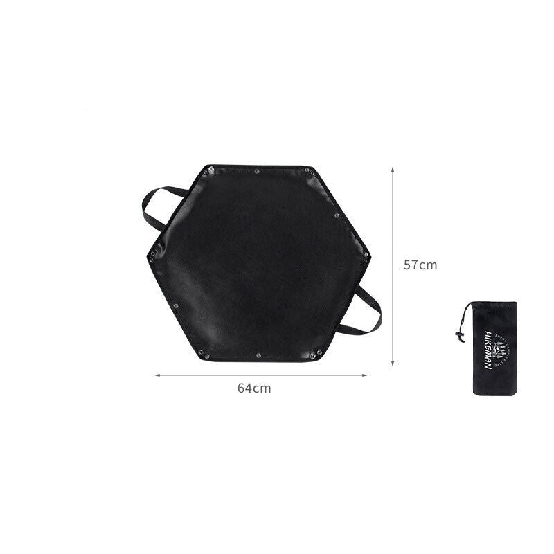 Fire Fireproof Mat Hexagonal Foldable Firewood Bag Heat Resistant Camping BBQ