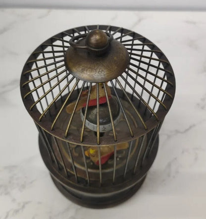 New Good Brass Birdcage Mechanical Table Clock Decor