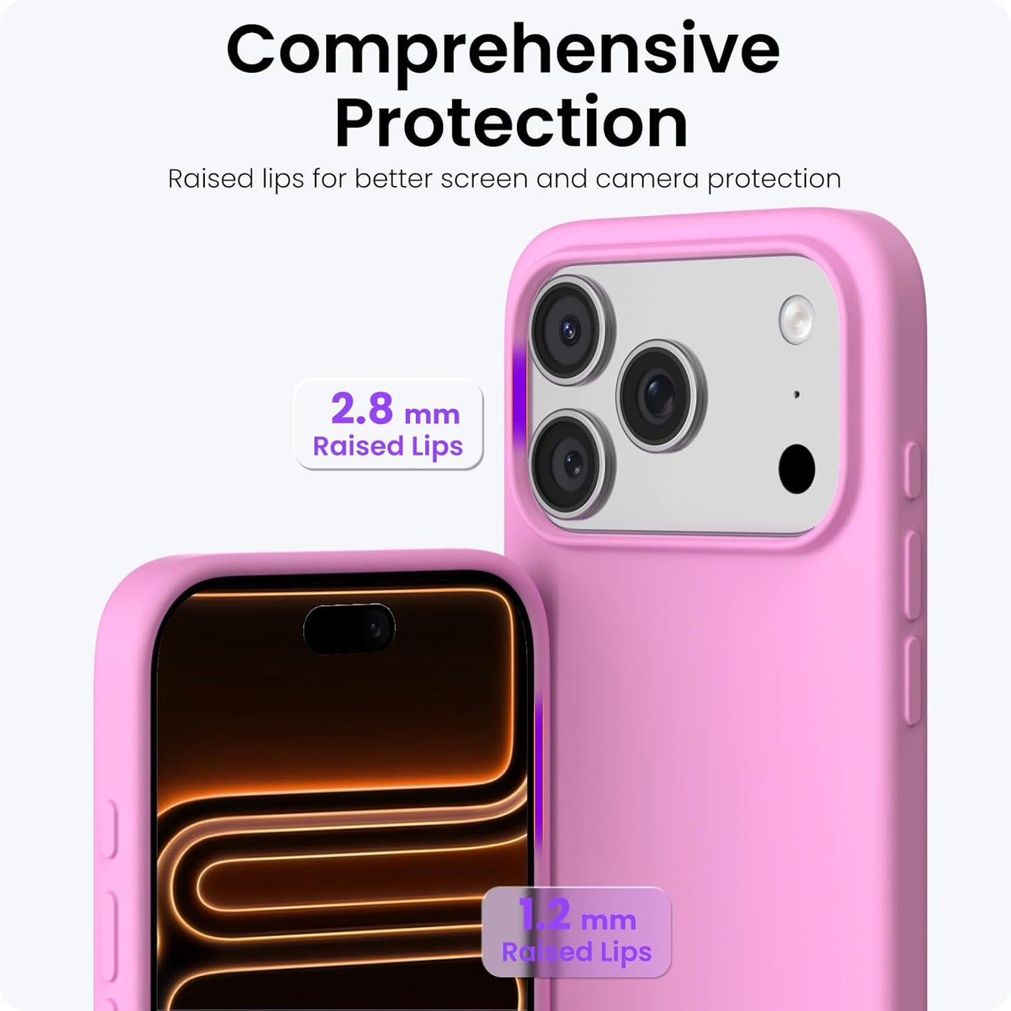Compatible with Iphone 17 Pro Case 6.3", Slim Liquid Silicone 4 Layers Full Cove