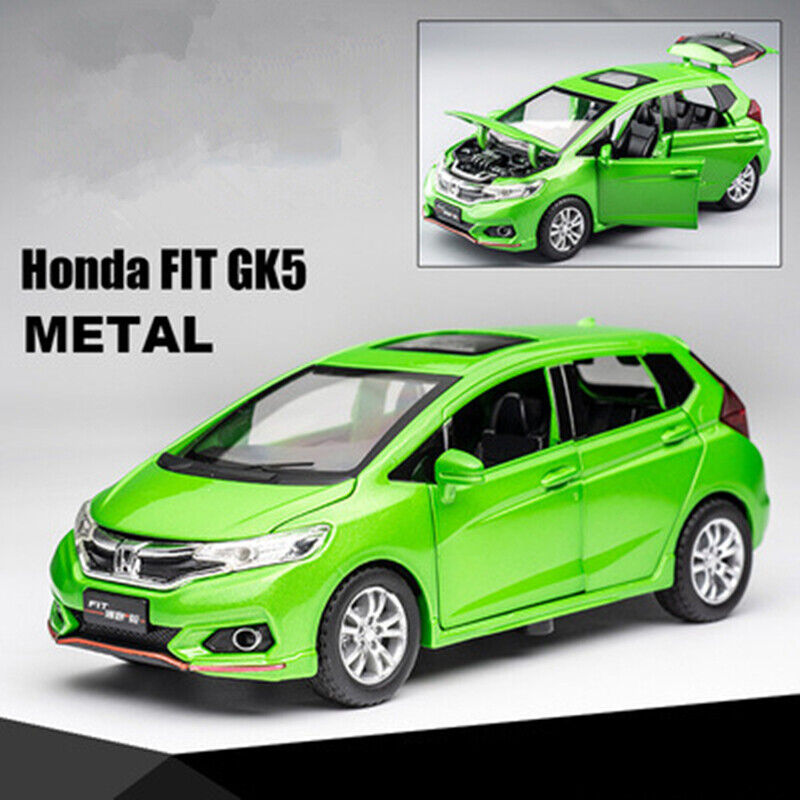 1:28 HONDA Fit GK5 Diecast Model Car Toy Sports Car Vehicle Sounds Lights Gift