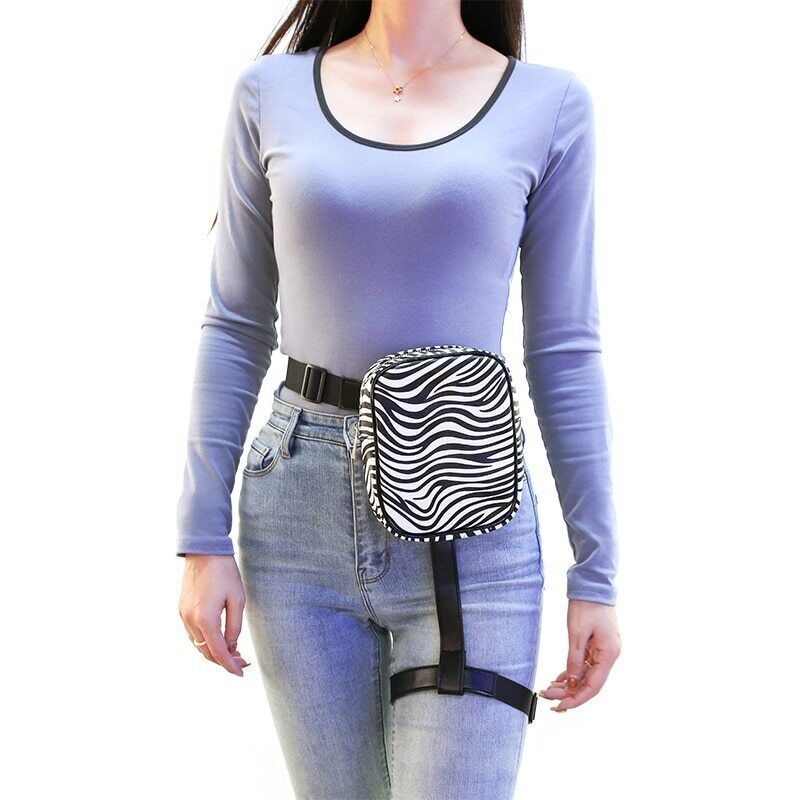 Fashion Women Waist Leg Belt Leather Cool Girl Bag Fanny Pack For Outdoor