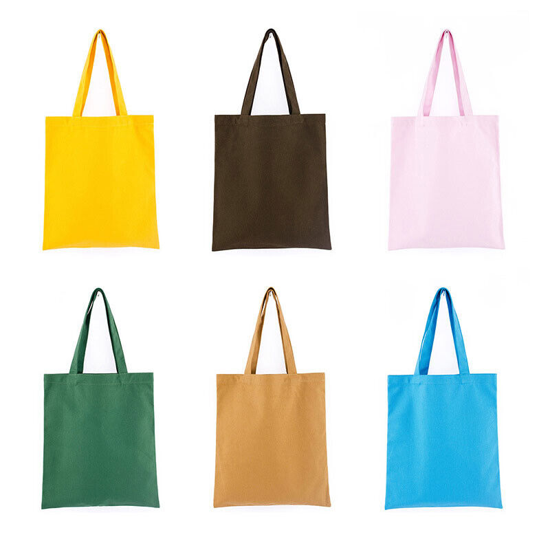 Solid Color Canvas Bags Shopping StorageBags Tote Bag Eco-friendly Shopping Bags