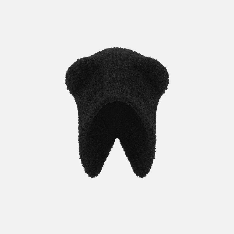 Multi-functional Bear Scarf Face Cover Hat Women Cute Winter Thick Plush Scarf