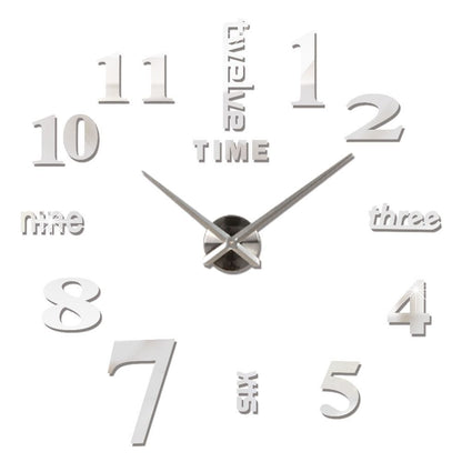 DIY Wall Clocks Acrylic Mirror Large 3D Frameless Home Living Room Decor 37-47In