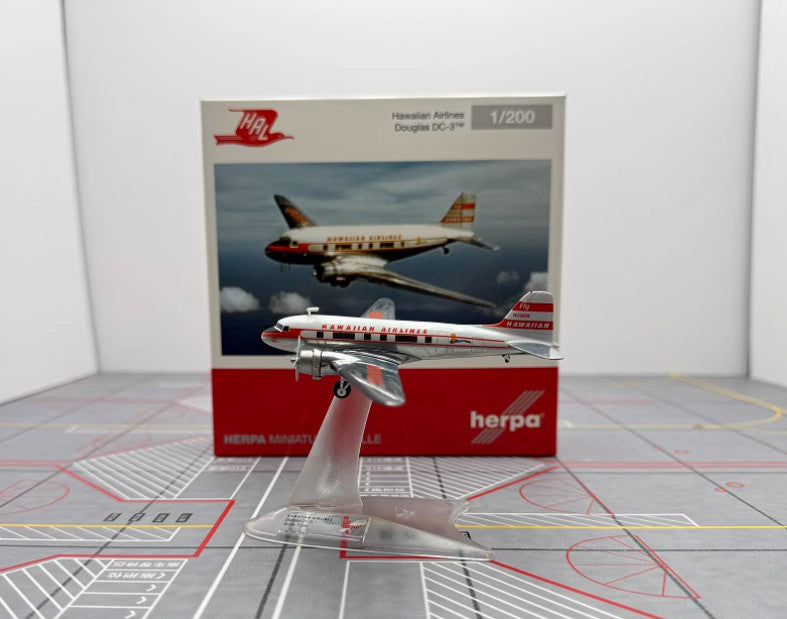 1:200 Herpa HAWAIIAN AIRLINES Douglas DC-3 Aircraft Plane Diecast Airplane Model