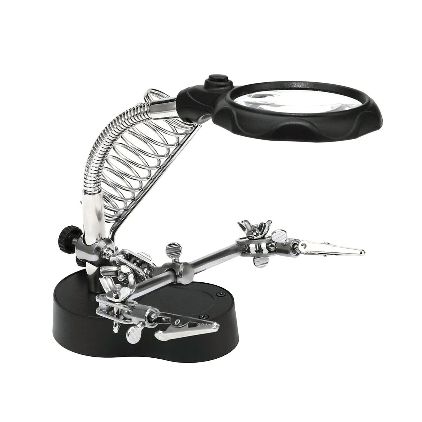 New Soldering Tool w Dual Magnifier 2.5X 5X LED Lights Adjustable Holder Stand