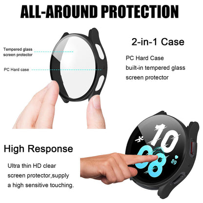 4X Samsung Galaxy Watch 4 5 6 7 40/44 Tempered Glass Protector Screen Case Cover