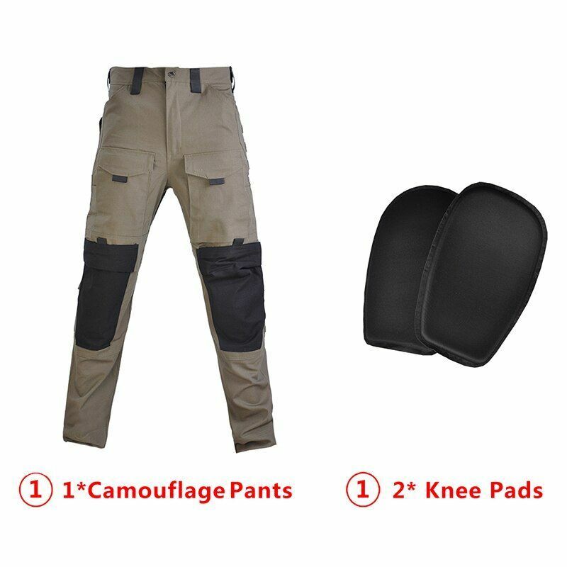 Hooded Shirt/ Pants Pads Tactical Camo Military Shooting Training Sport Hiking L