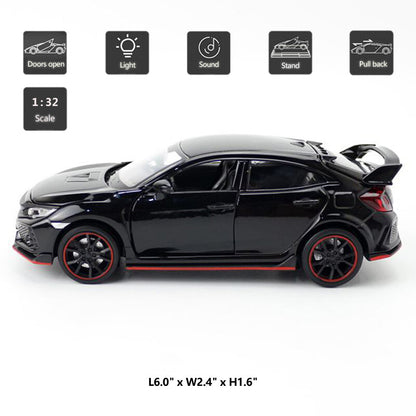 1/32 Honda Civic Type R Model Car Diecast Toy Cars Boys Toys Kids Gifts Black