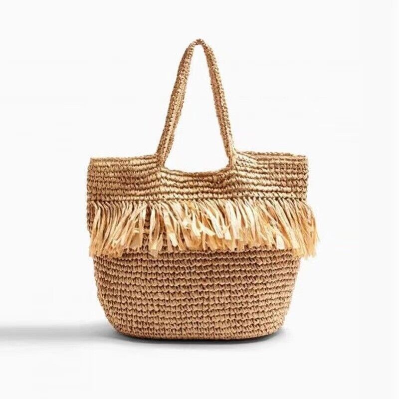 Straw Bag for Womens Summer Beach Bag Woven Tote Bag Large Rattan Shoulder Bag