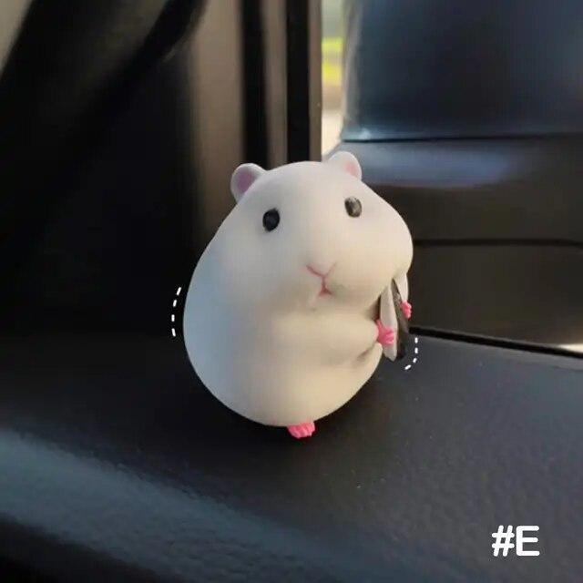 Car Dashboard Ornament Mini Hamster Figurine Auto Interior Decor Accessories 1pc