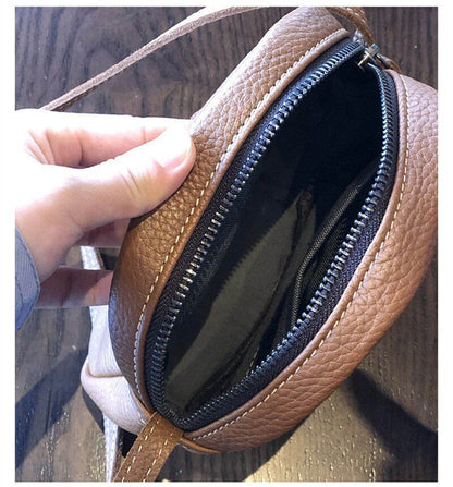 Genuine Leather Shoulder Bag Fashion Vintage Small Purse 14*7*18 CM Cotton Green