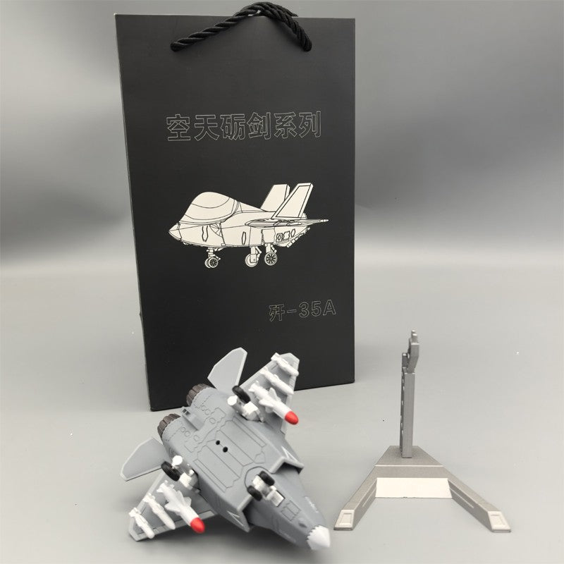 Q Version Cartoon Alloy Aircraft Model China J35 Fighter J-35 Model Aircraft