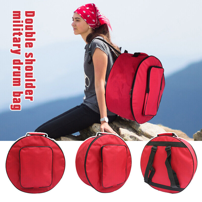 14 Inch Durable Snare Drum Bag Backpack Case with Shoulder Strap Outside Pockets