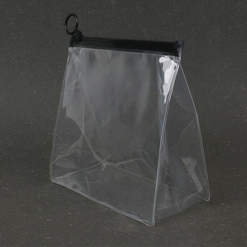 PVC Transparent Bathroom Cosmetic Bag Clear Zipper Makeup Bag Waterproof Purse