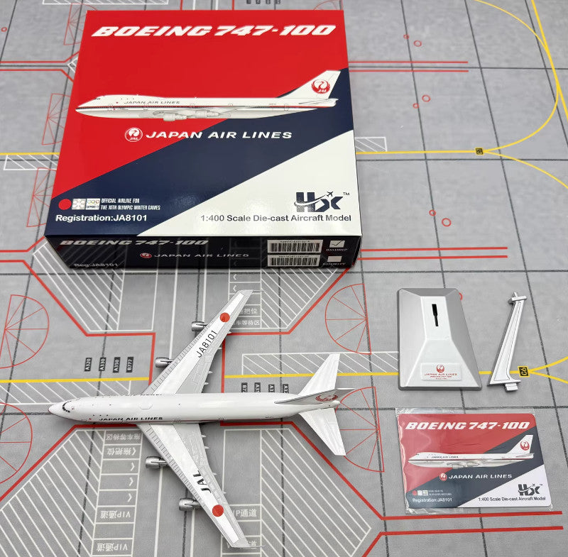 1:400 HX Models JAPAN AIRLINES BOEING 747-100 Passenger Airplane Diecast Model