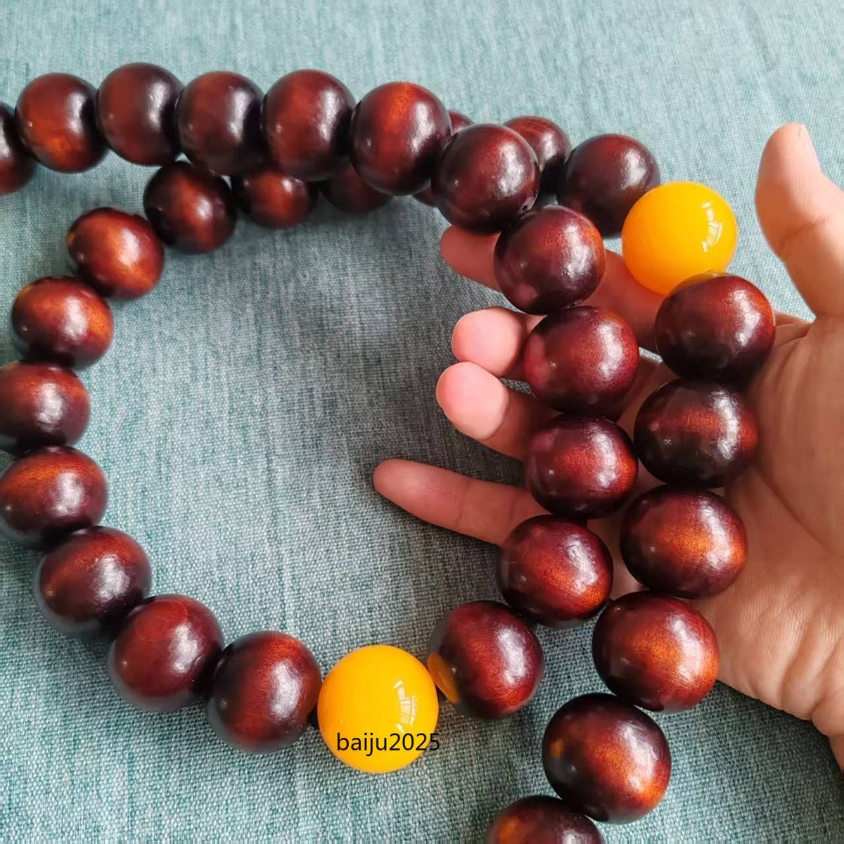 30mm*54 Beads Natural Wood Necklace Shaolin Temple Monks Buddha Kung fu Rosary