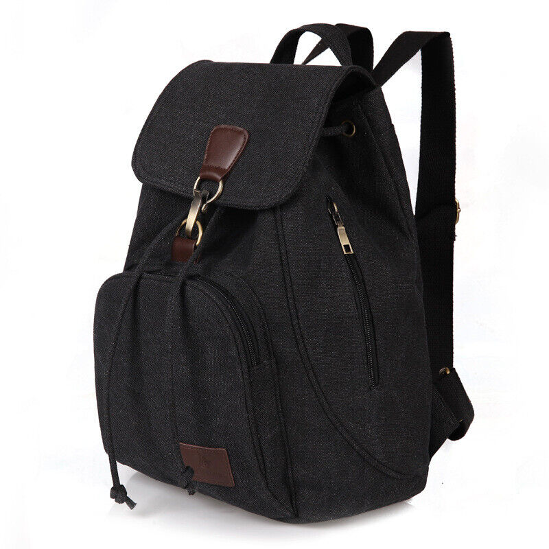Canvas Backpack Men Women Travel Bag Hiking Rucksack Daypack