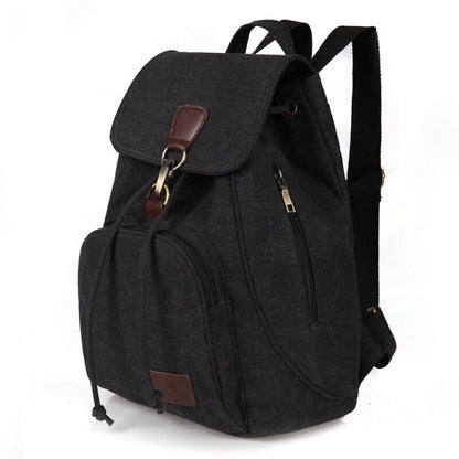 Canvas Backpack Men Women Travel Bag Hiking Rucksack Daypack
