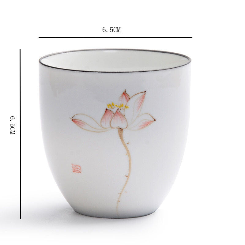 Teacups Drinkware Chinese Kung Fu Tea Cup Ceramic Porcelain Tea Set Accessories