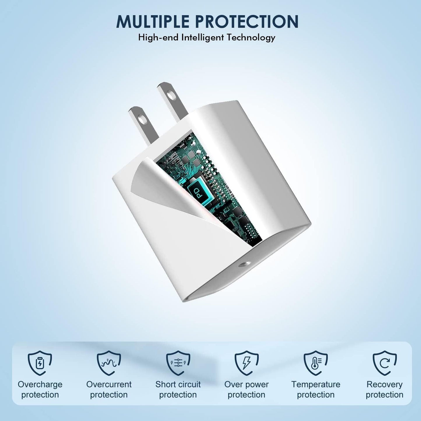 USB C Fast Charger Cube 20W PD Adapter for iPhone 16/16Pro Max/16Plus/15/14 Lot