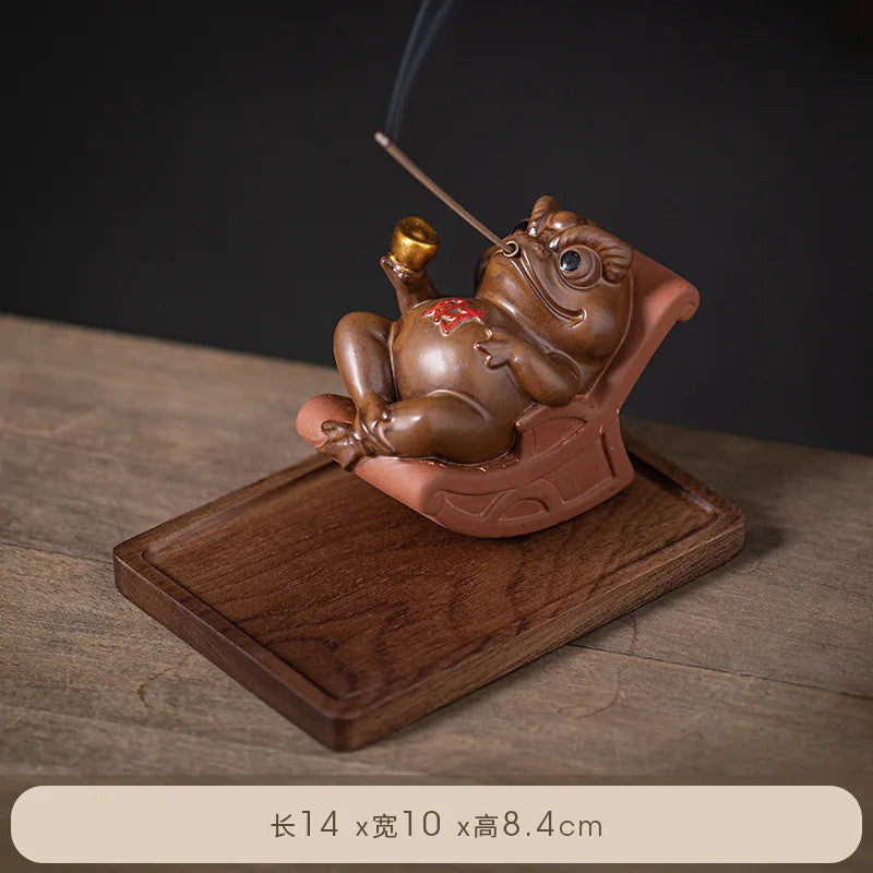 Toad Tea Pet Decoration Attracting Wealth Toad Tea pet incense holder Decoration