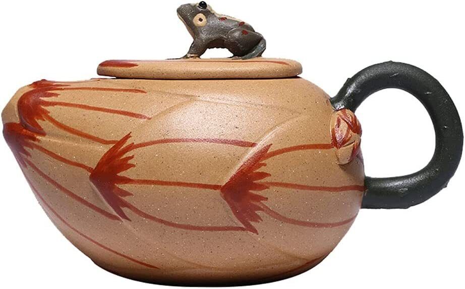 Zisha Teapot Chinese Yixing Clay Frog Lotus Pot Gongfu Tea Set Frog lotus