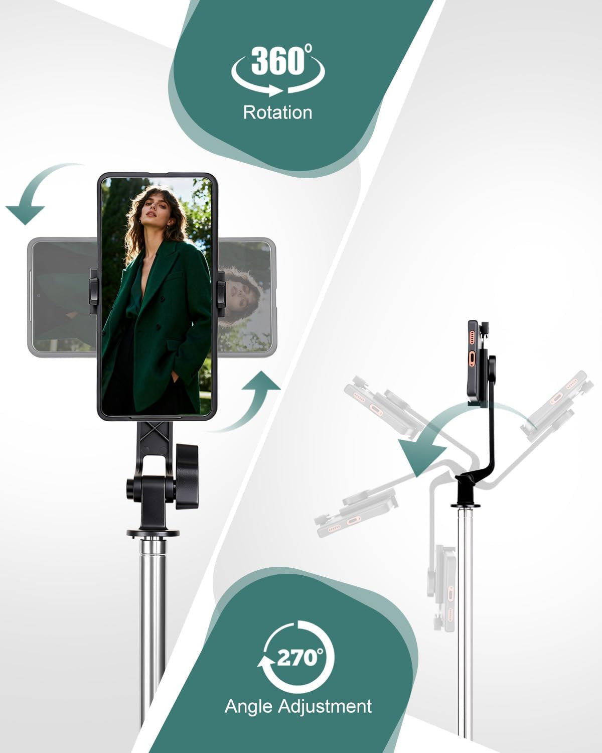 71" Phone Tripod Selfie Stick for Iphone and Android Phone, Cell Phone Tripod St