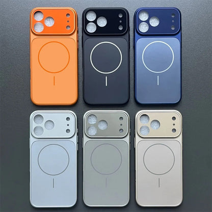 For iPhone 17 Pro Max/16/15 Matte Glass Phone Case Magnetic Hard Cover