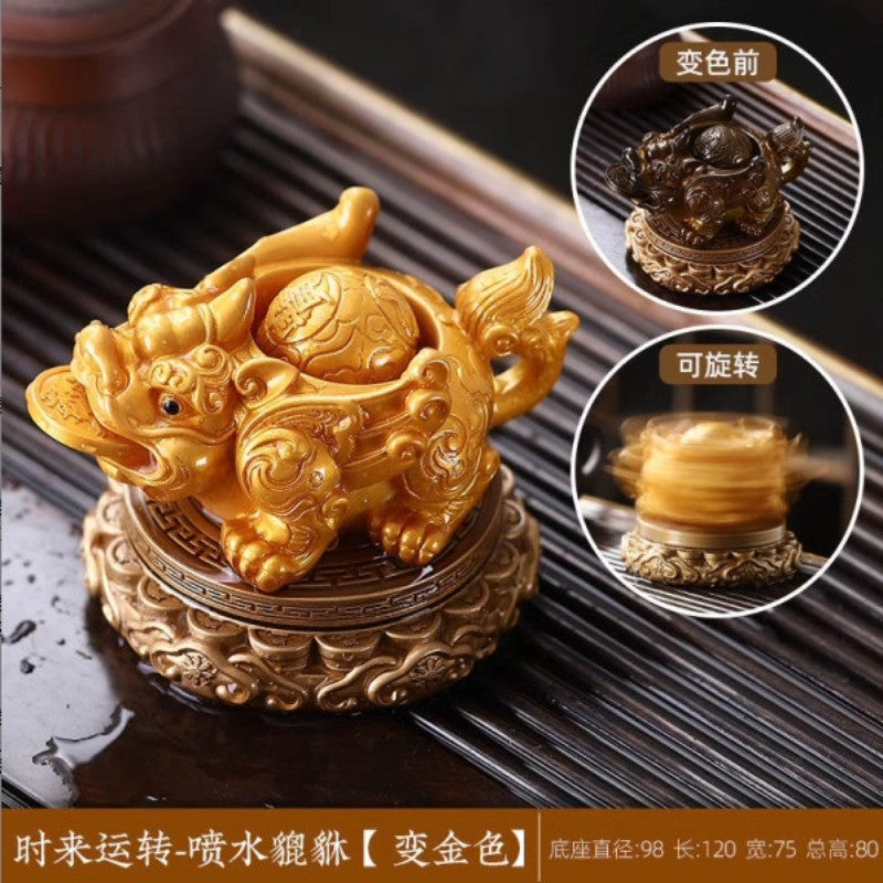 1pc Color Changing Tea Pet Rotating Pixiu Household Ornament Tea Pet