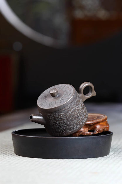 220cc chinese Yixing Handmade Zisha teapot GuTong Clay FangTan Gongfu Tea Pot