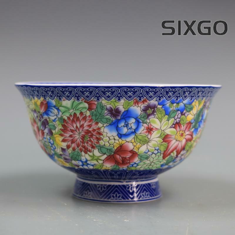 Chinese Jingdezhen Porcelain Blue and White Famille Rose Bowl