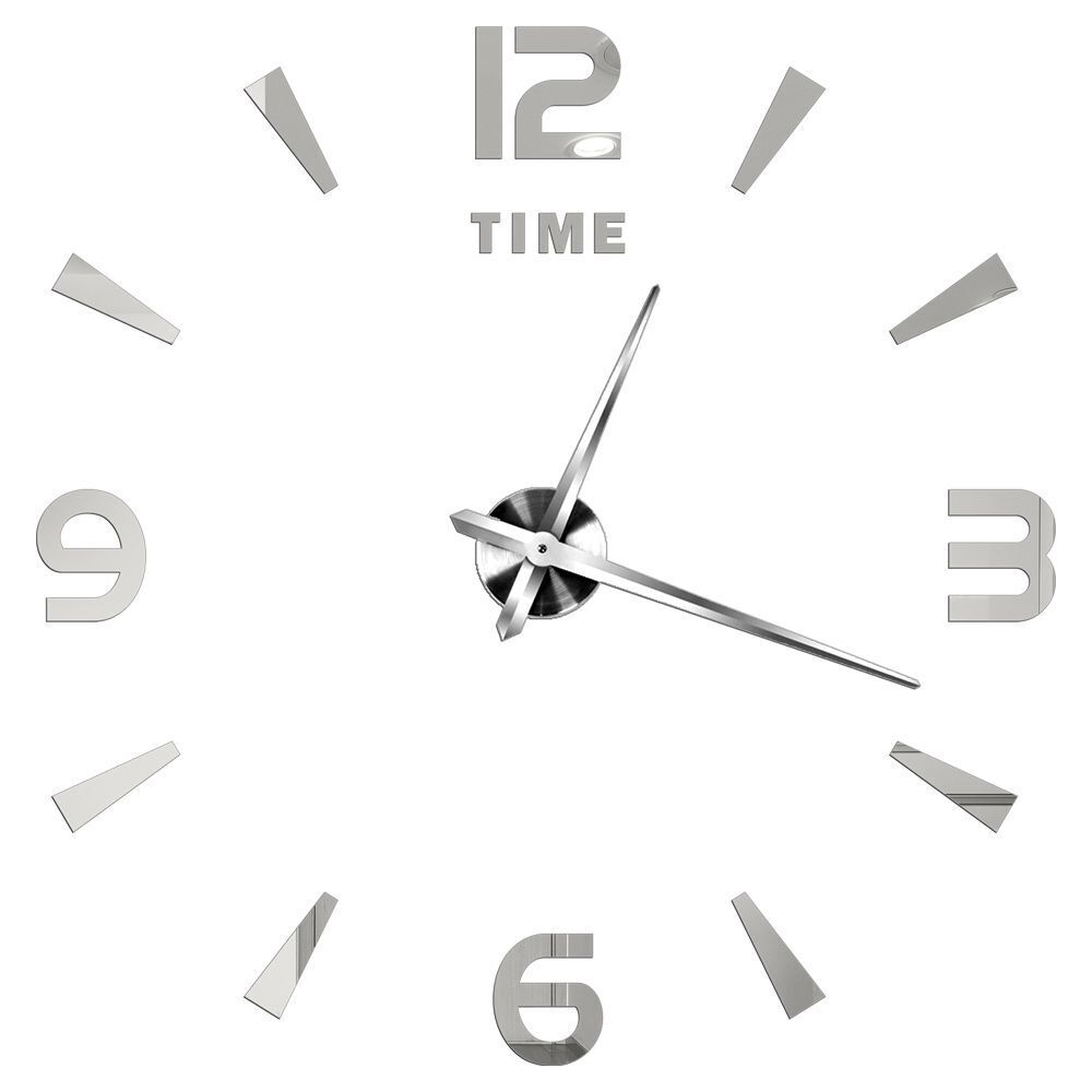 DIY Wall Clocks Acrylic Mirror Large 3D Frameless Home Living Room Decor 37-47In