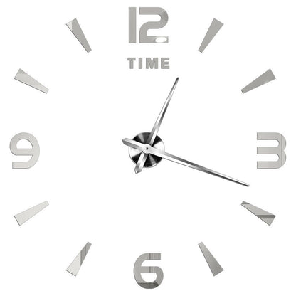 DIY Wall Clocks Acrylic Mirror Large 3D Frameless Home Living Room Decor 37-47In