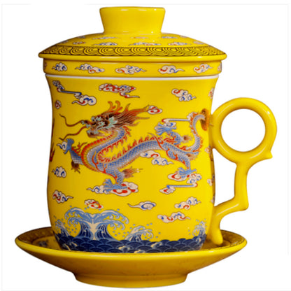 Chinese Jingdezhen Porcelain Tea Cups Coffee Mug Green Tea Flower Tea Infuser